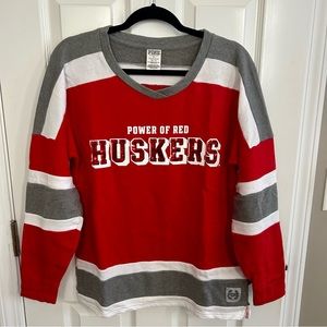 PINK Victoria’s Secret Nebraska Huskers pullover sweatshirt hockey sweater XS